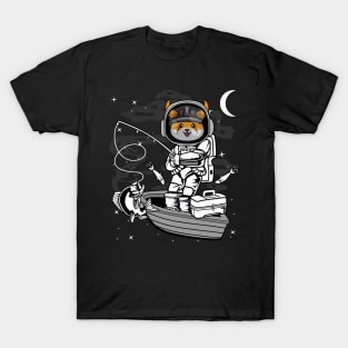 Astronaut Fishing Floki Inu Coin To The Moon Floki Army Crypto Token Cryptocurrency Blockchain Wallet Birthday Gift For Men Women Kids T-Shirt